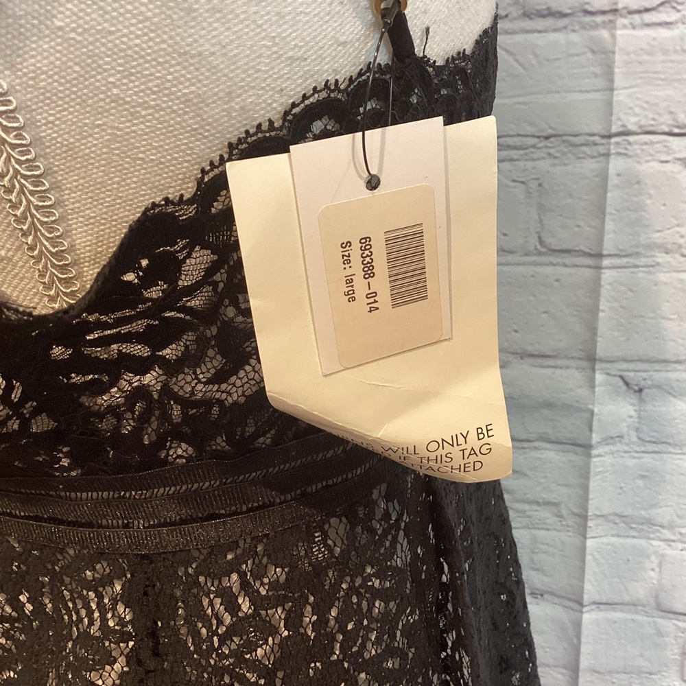 STELLA MCCARTNEY LACE SLIP DRESS BLACK NWT SZ LG - Picture 6 of 10